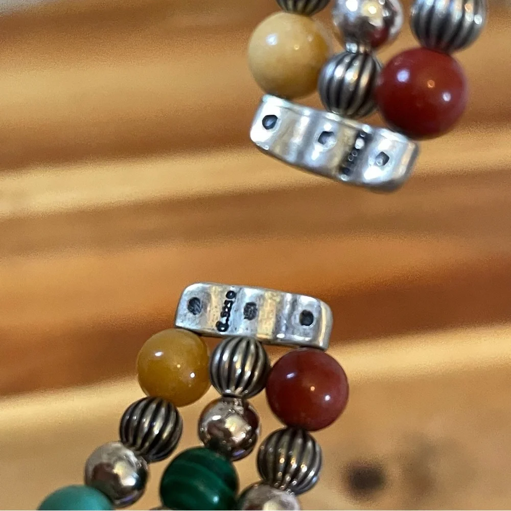 Carolyn Pollack Sterling Silver 925 Gemstone‎ Desert Scene Cuff Bracelet